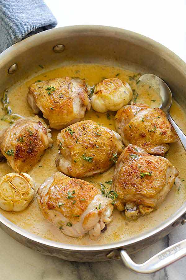 Aperol-Glazed Chicken with Garlic and Thyme