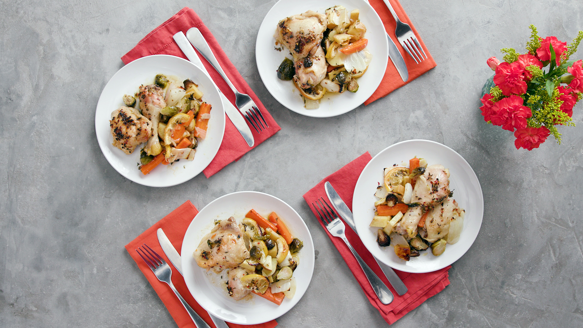 Lemon-Thyme Chicken with Roasted Vegetables
