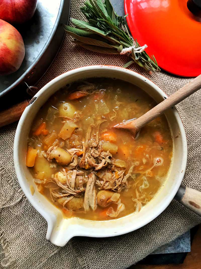 Slow-Cooked Pork and Apple Stew with Root Vegetables