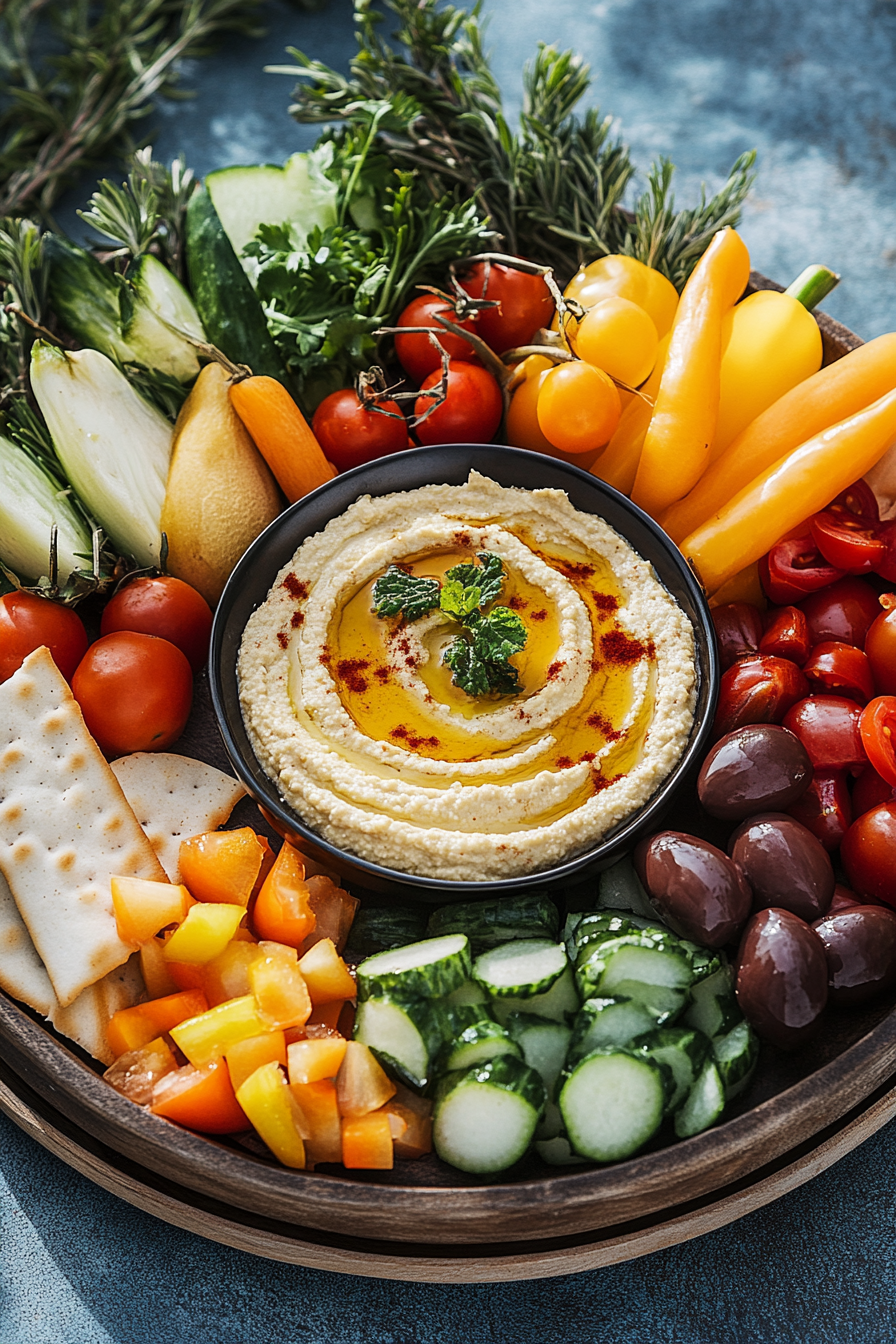 Turkish Hummus and Vegetable Platter
