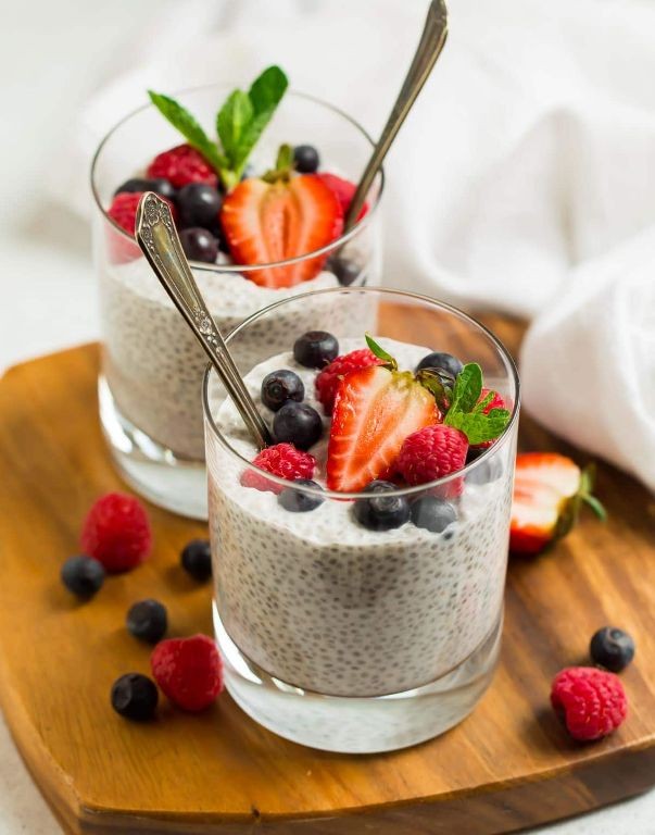 Berry-Infused Coconut Cream Pudding