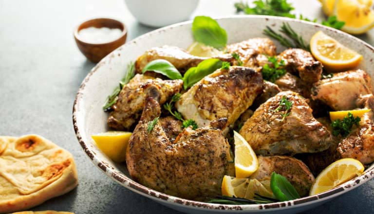 Solar Herb-Rubbed Chicken with Lemon and Garlic