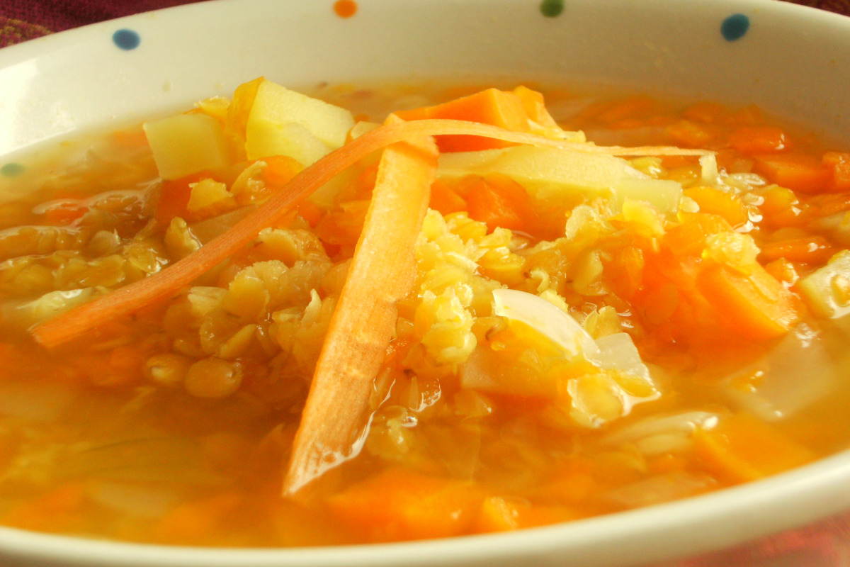 Low-Profile Lentil Soup with Carrot Ribbons