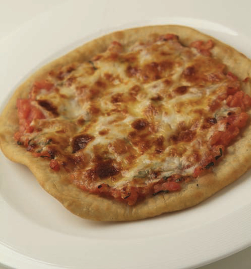 Baked Deep-Dish Tomato and Basil Pizza with Mozzarella