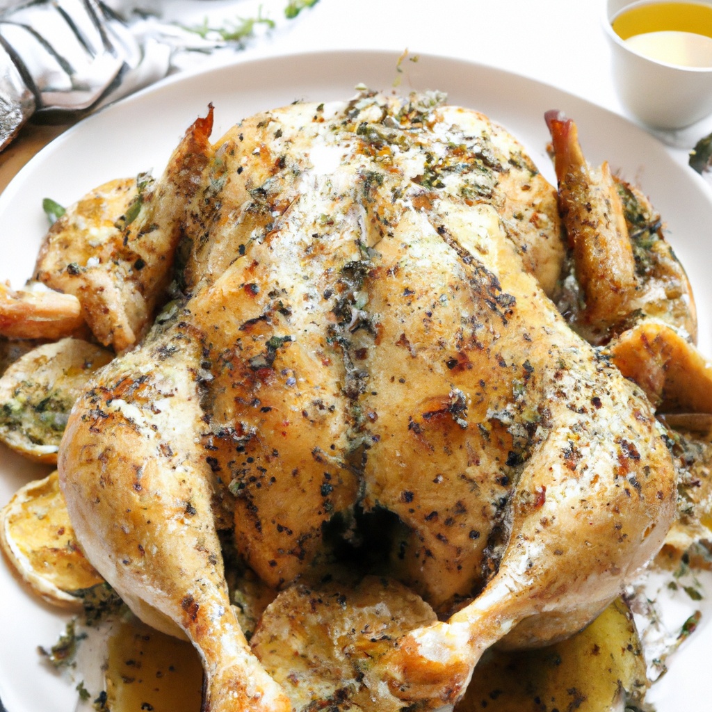 Savory Herb-Roasted Chicken with Garlic and Lemon
