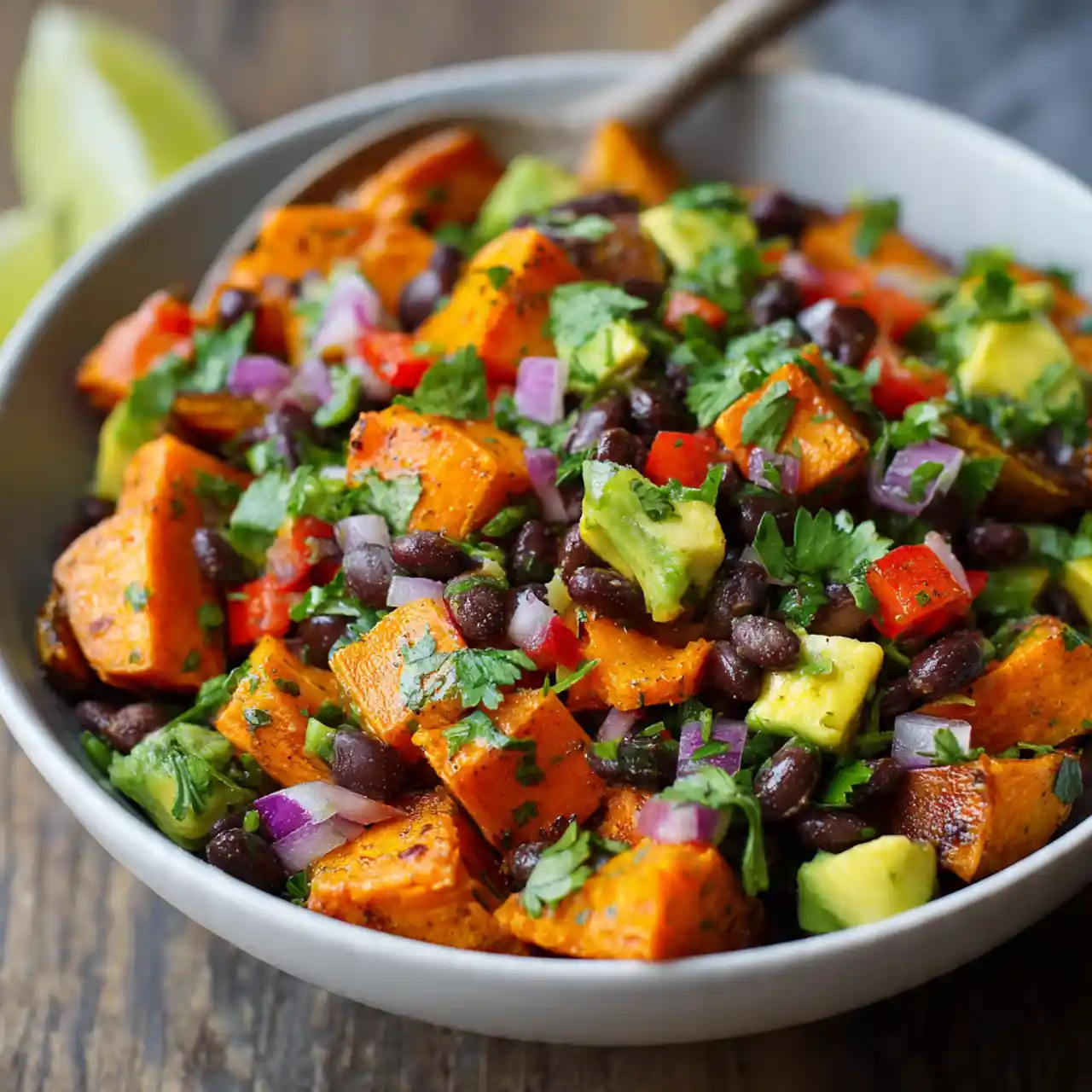 Herb-Roasted Sweet Potato and Black Bean Salad