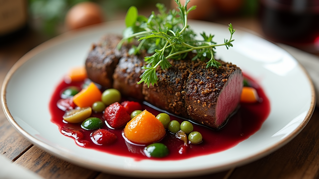 Pan-Seared Beef Tenderloin with Red Wine Reduction