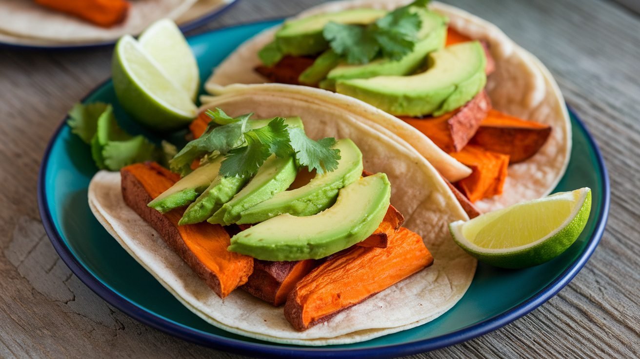 Smoky Maple-Roasted Sweet Potato Tacos with Avocado
