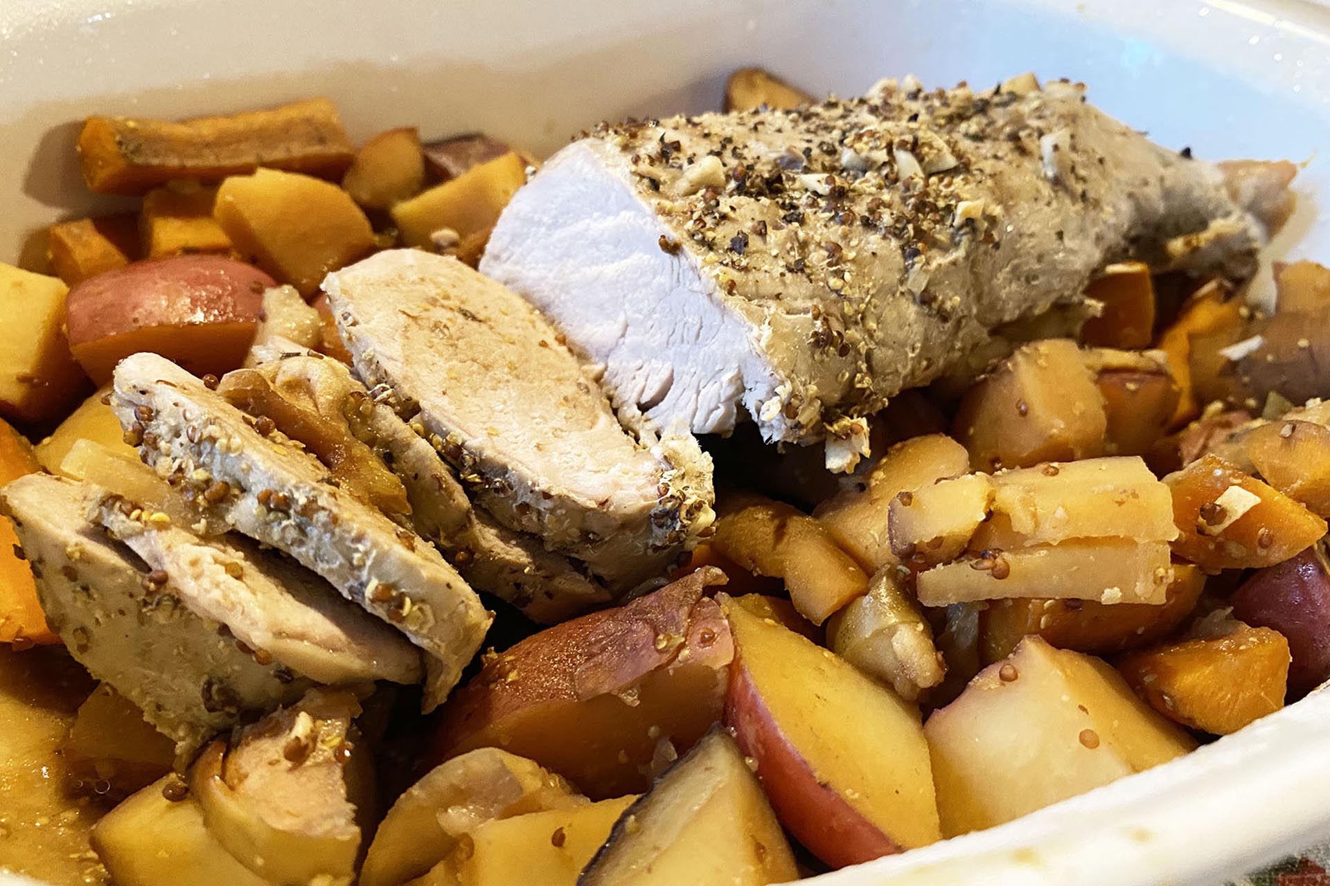 Slow Cooker Maple-Glazed Pork Shoulder with Apple and Cinnamon