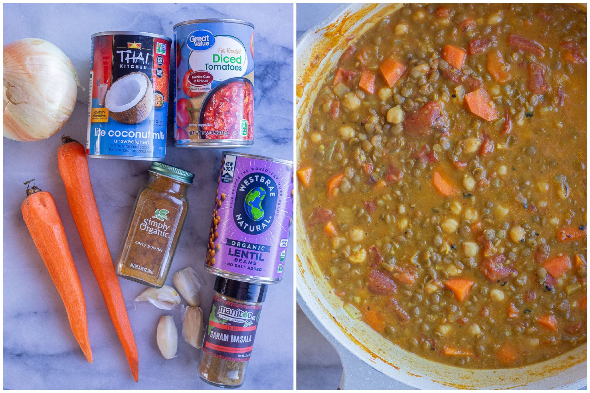 One-Pot Coconut Curry Lentil Bowl with Spinach