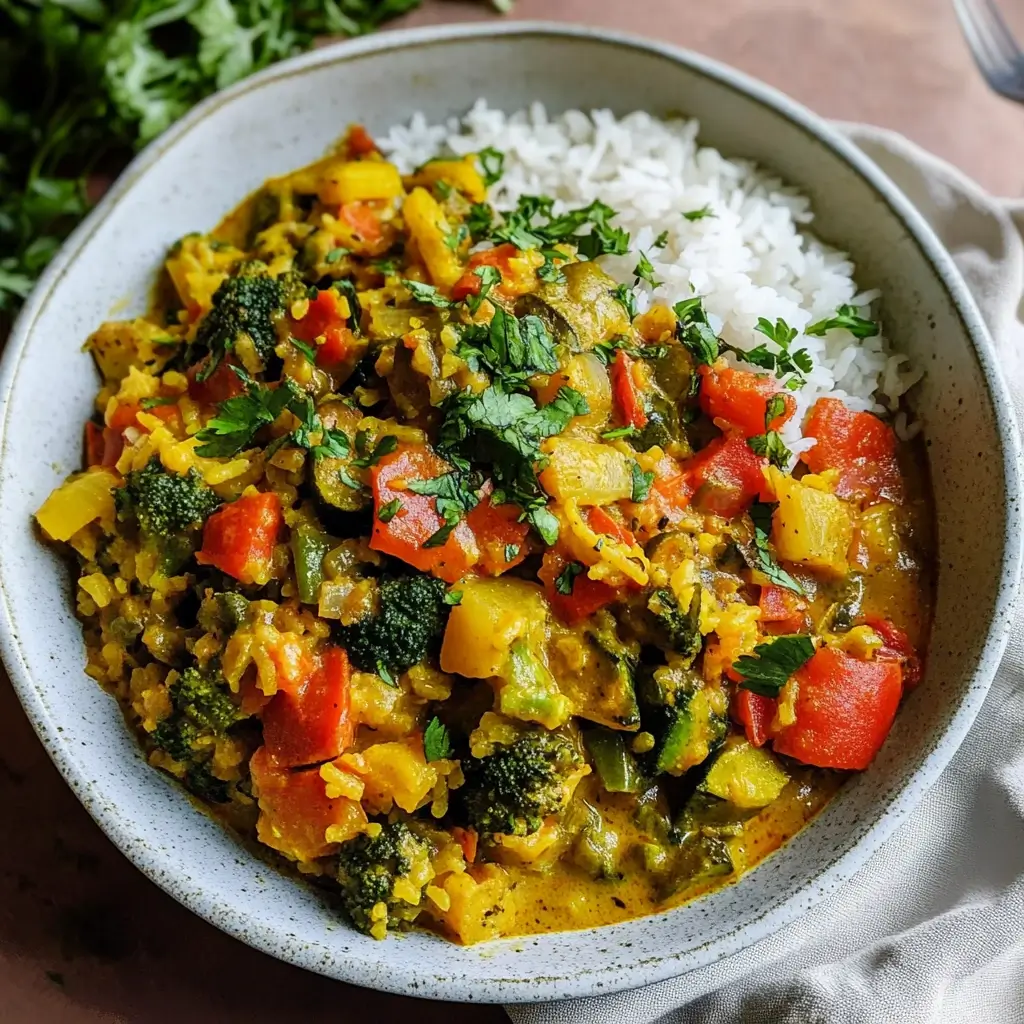 Thai-Vietnamese Vegetable Curry with Coconut Rice