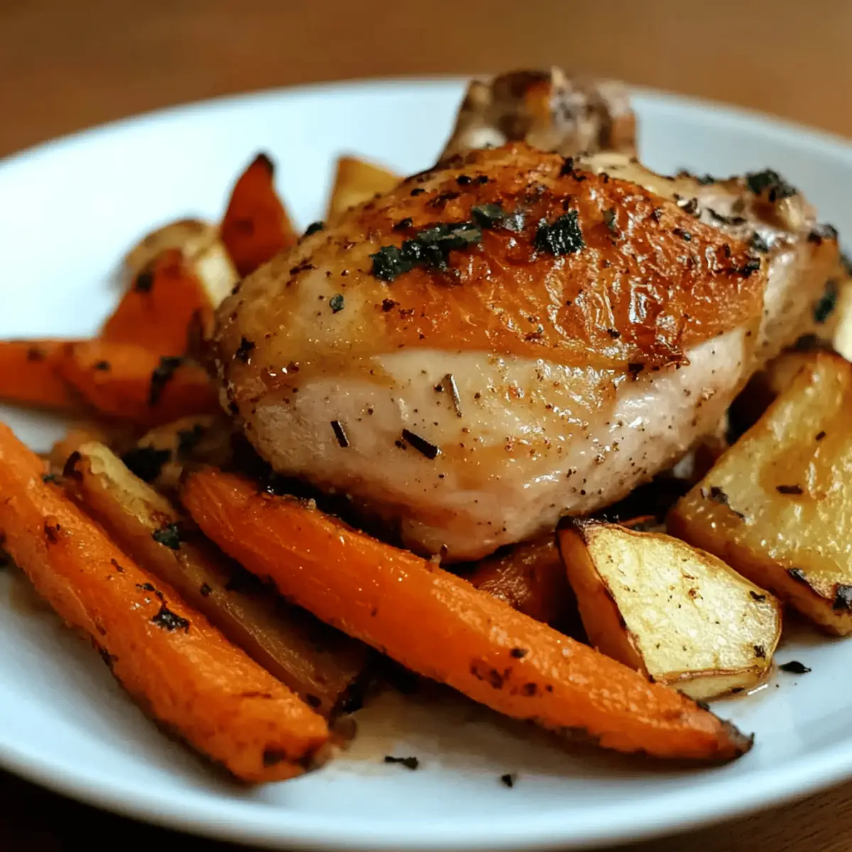 Five-Spice Roasted Chicken with Carrots and Parsnips