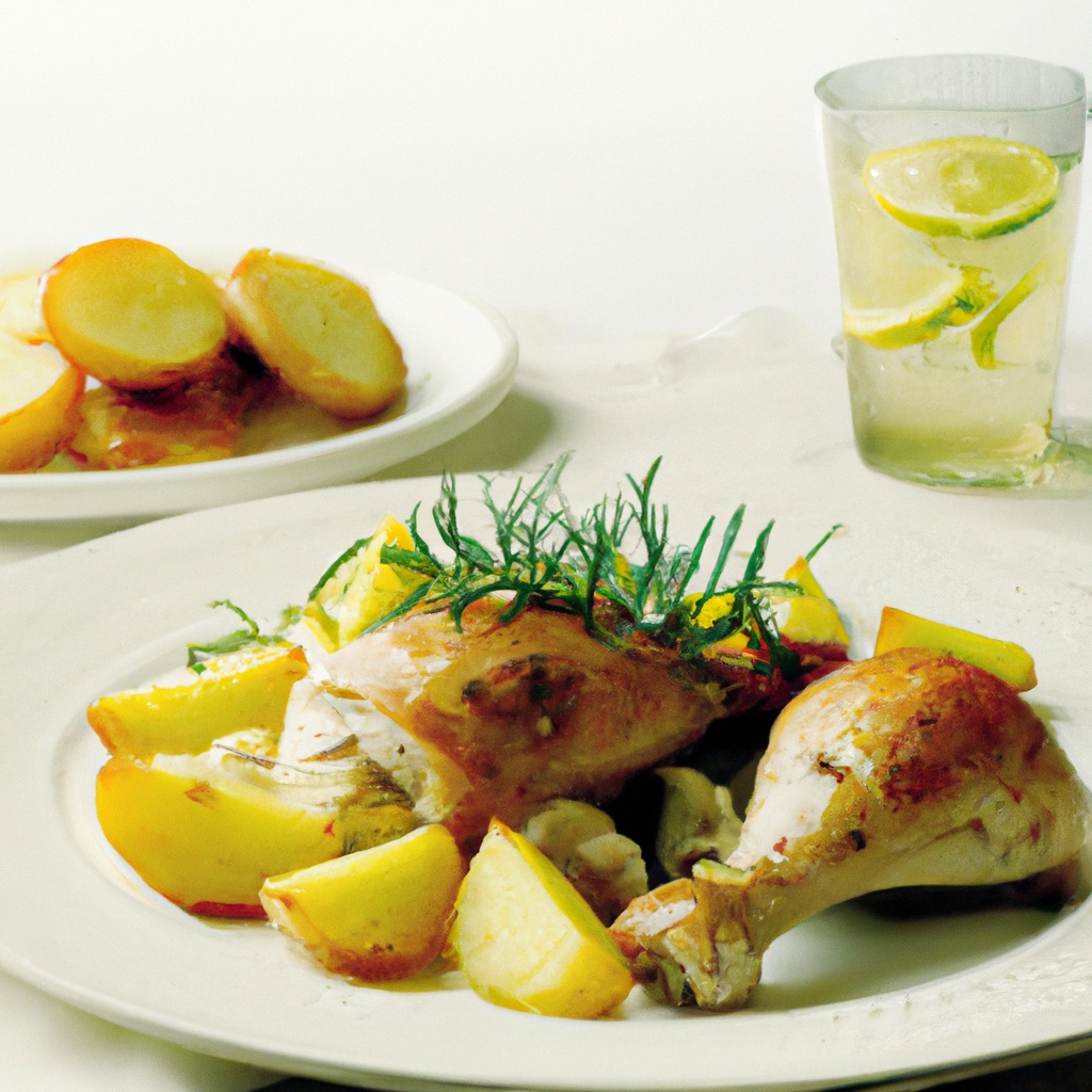 Baked Lemon-Scented Chicken with Rosemary and Potatoes