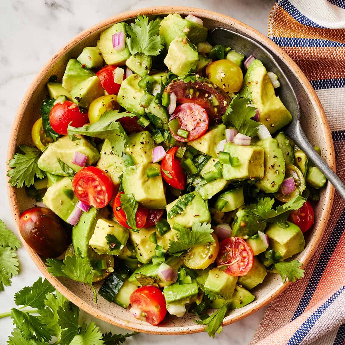 No-Cook Avocado and Cucumber Salad