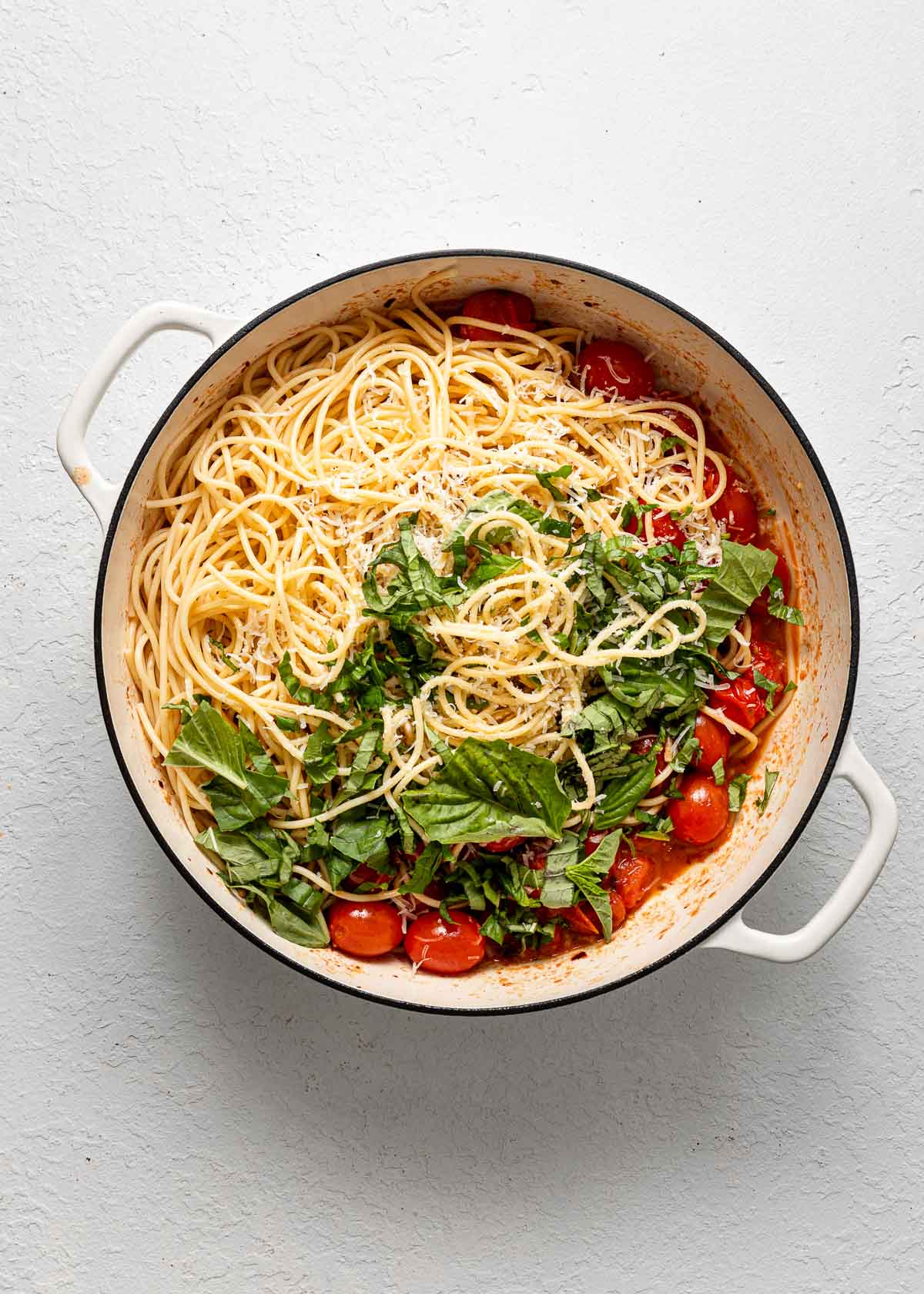 Slow-Simmered Tomato and Basil Pasta with Pecorino