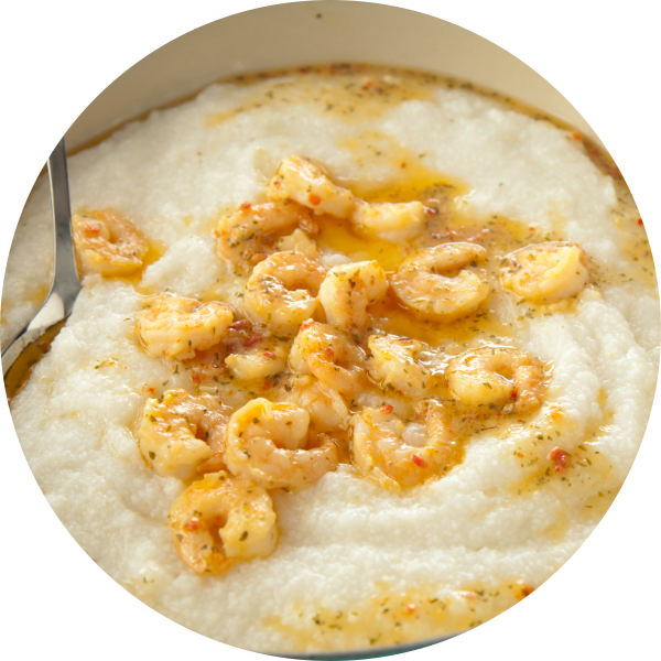 Sautéed Shrimp and Grits with Garlic Butter