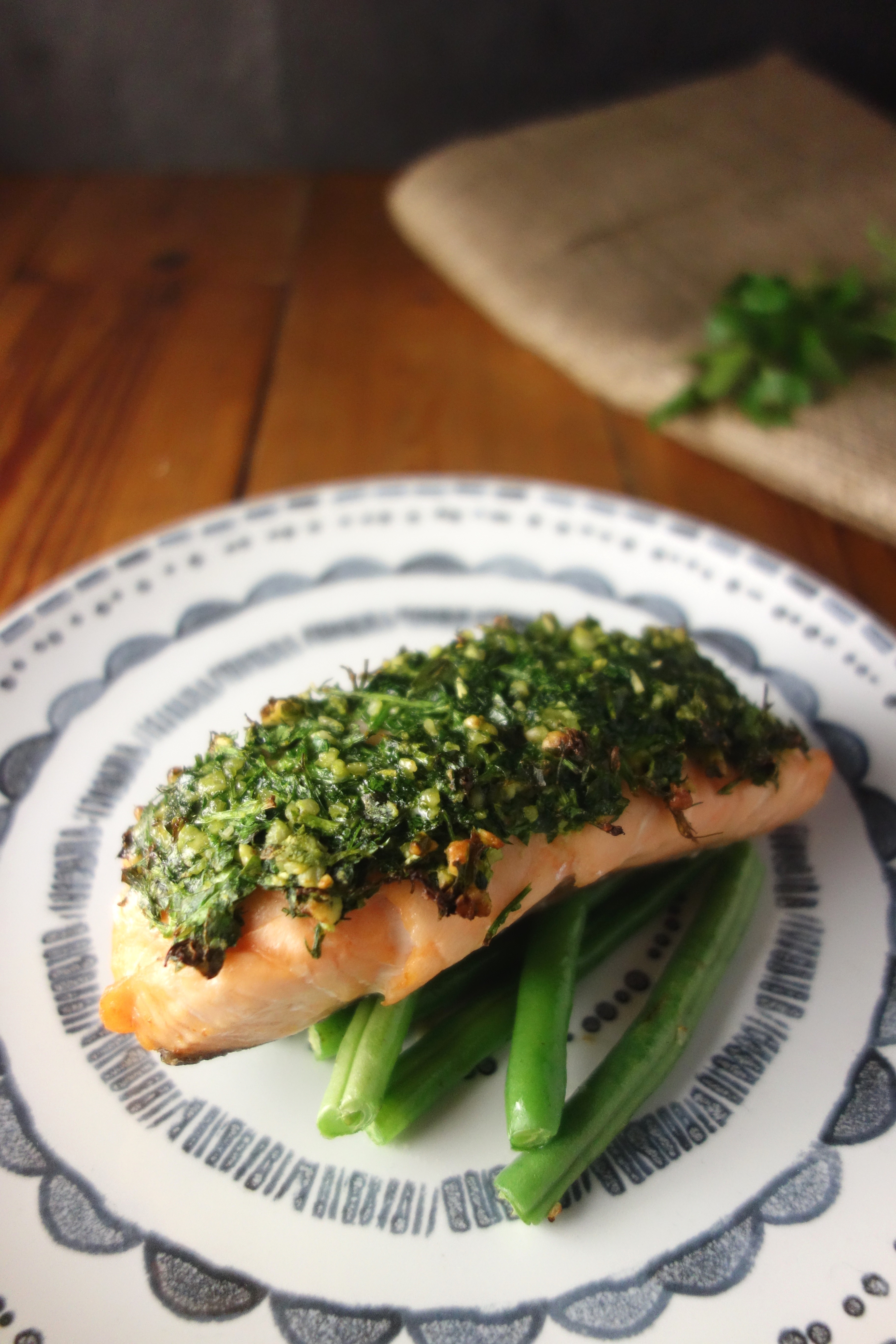 Mustard-Herb Crusted Salmon with Dill