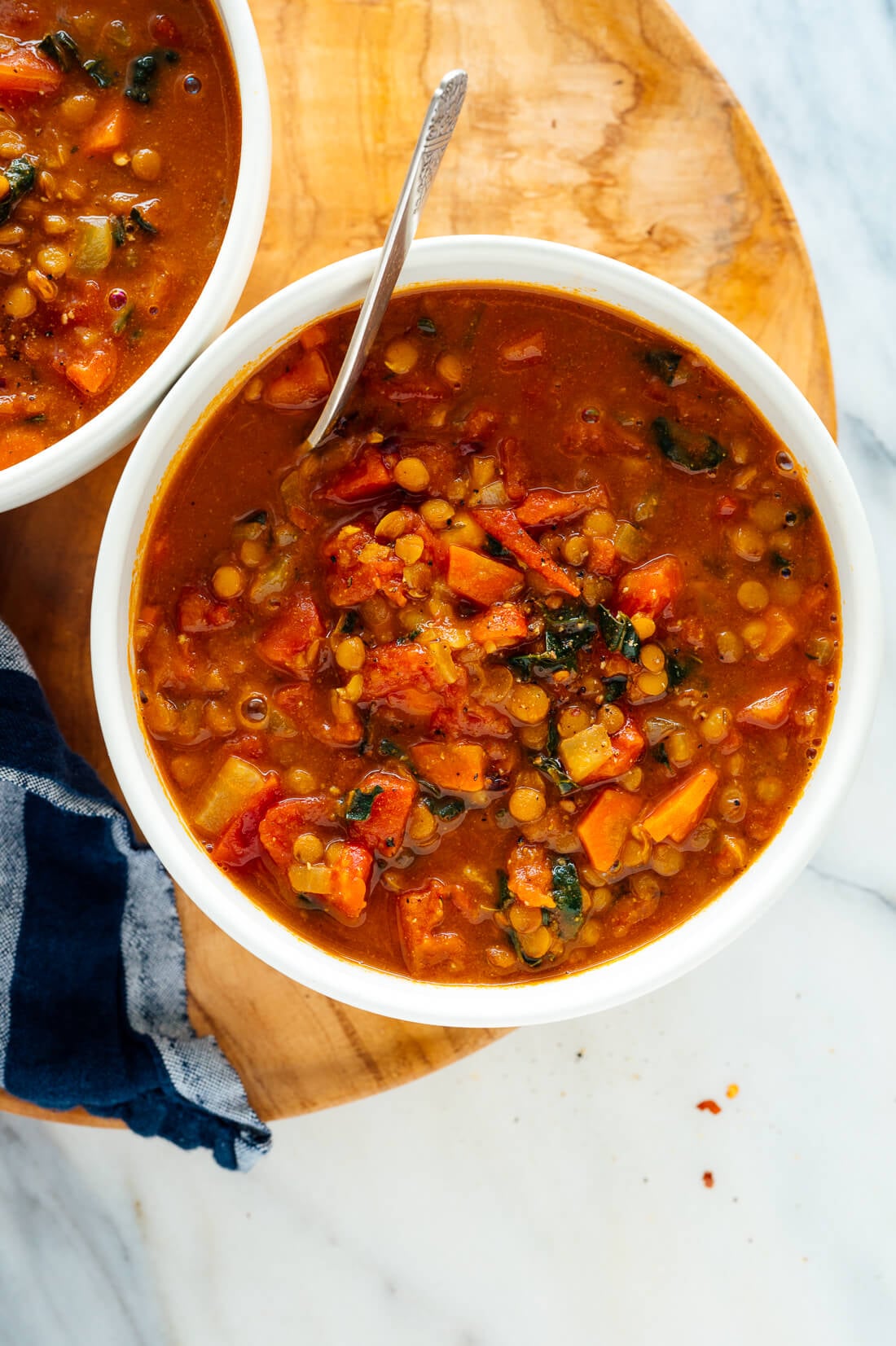 Coconut Tomato Lentil Soup with Spinach