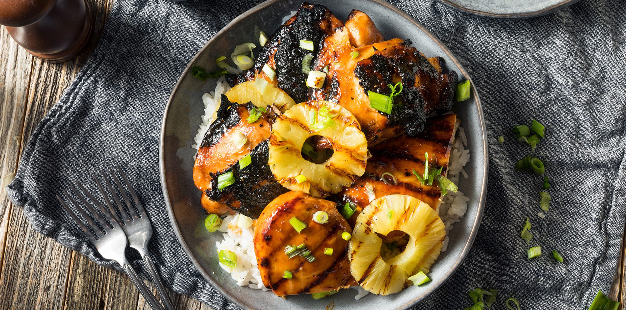 Grilled Coconut-Ginger Chicken with Pineapple Salsa