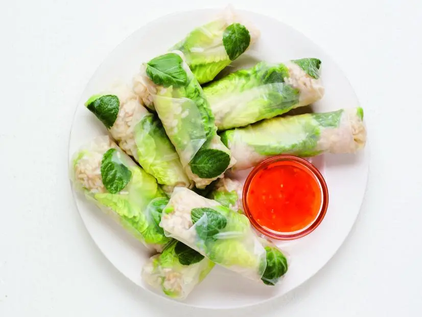 Cucumber and Mint Summer Rolls with Lime