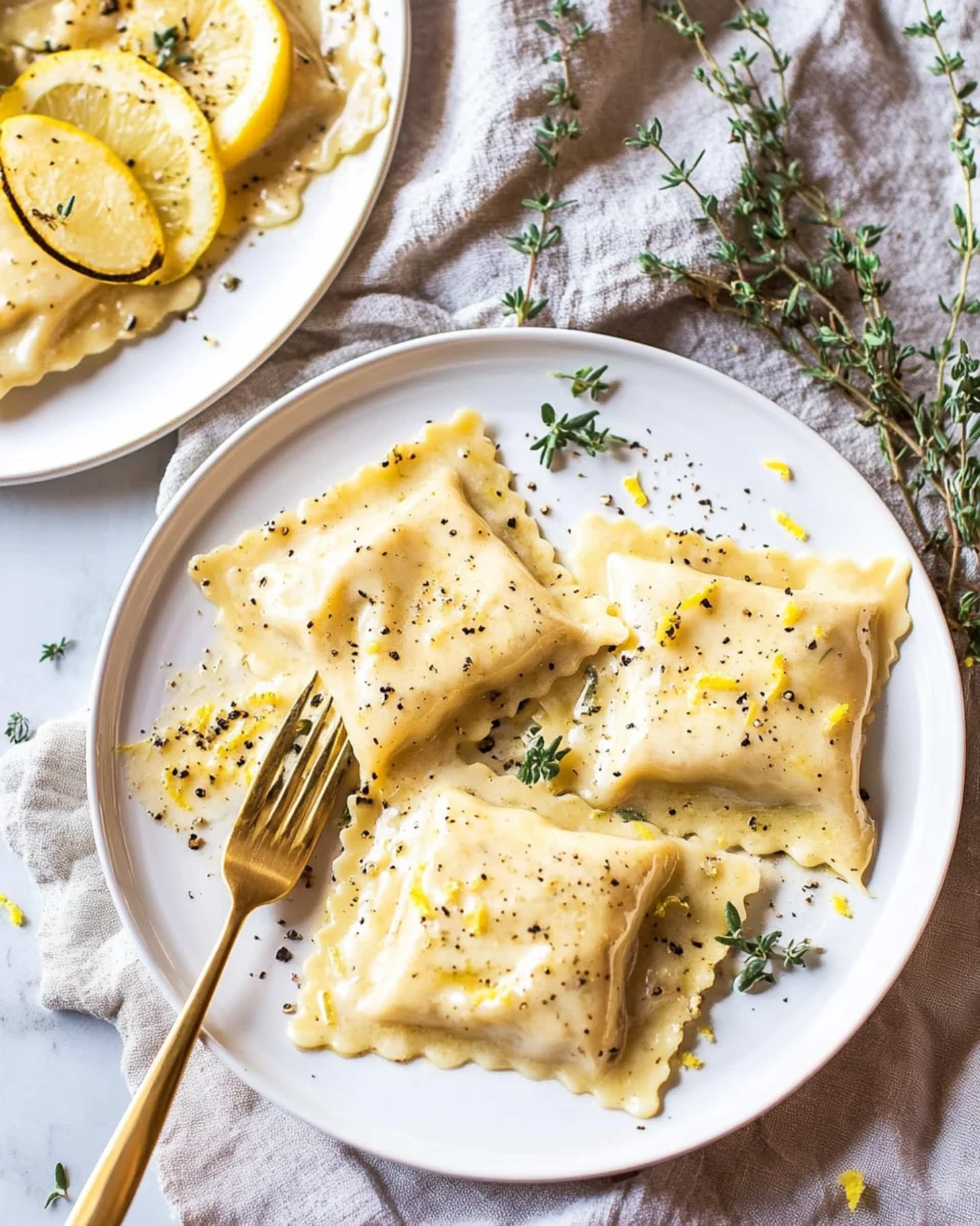 Geometric Ravioli with Lemon-Butter Sauce