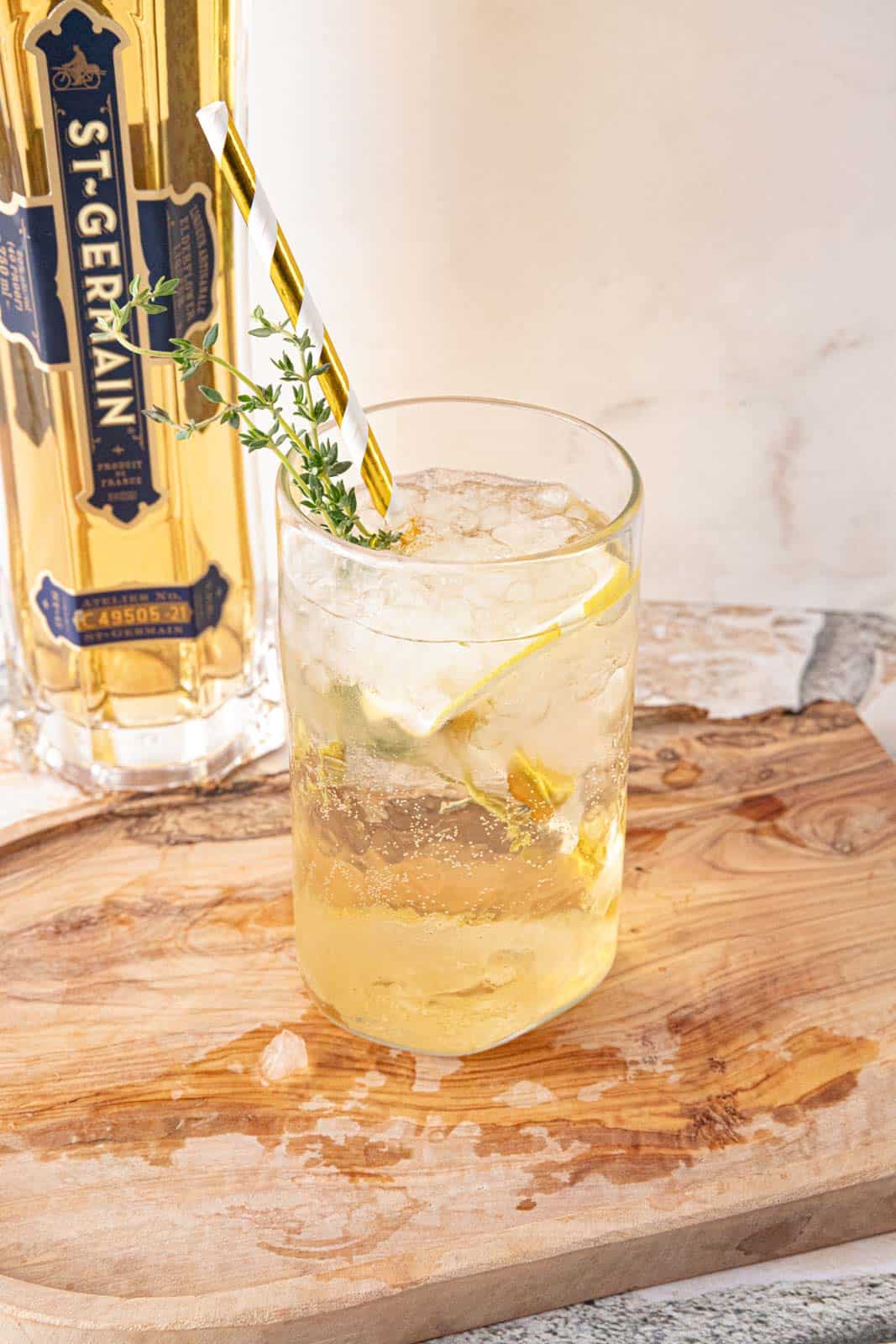 St-Germain Elderflower Spritz with Lemon Zest