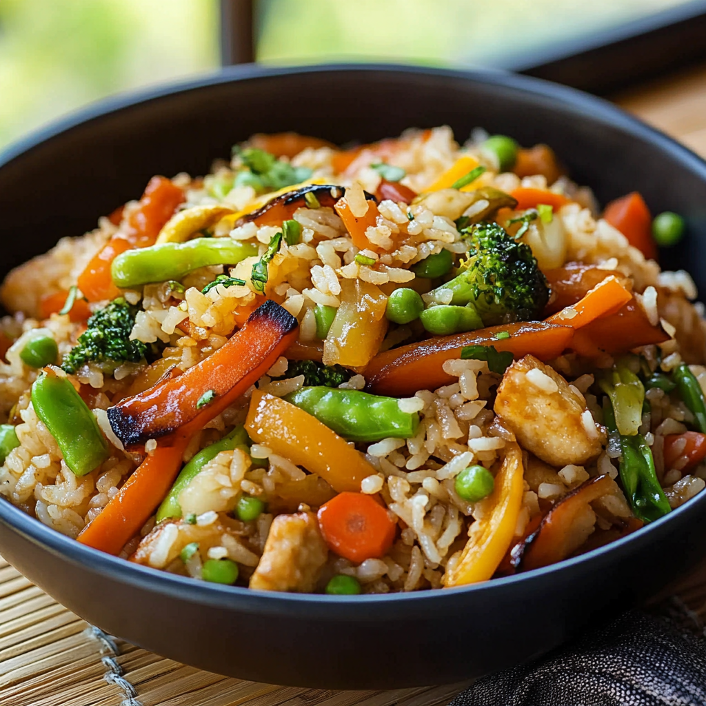 Stir-Fried Rice with Vegetables and Ginger