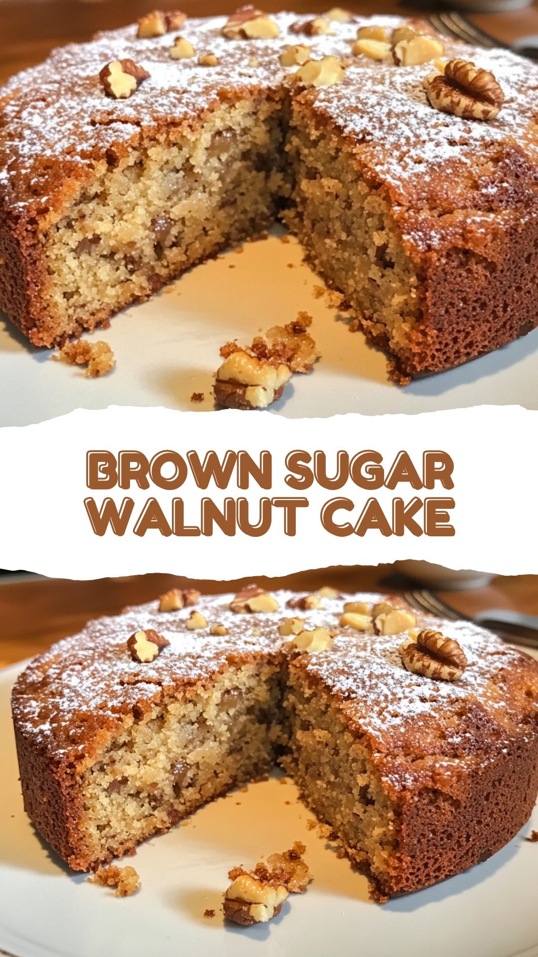 Butter and Brown Sugar Coffee Cake with Walnuts