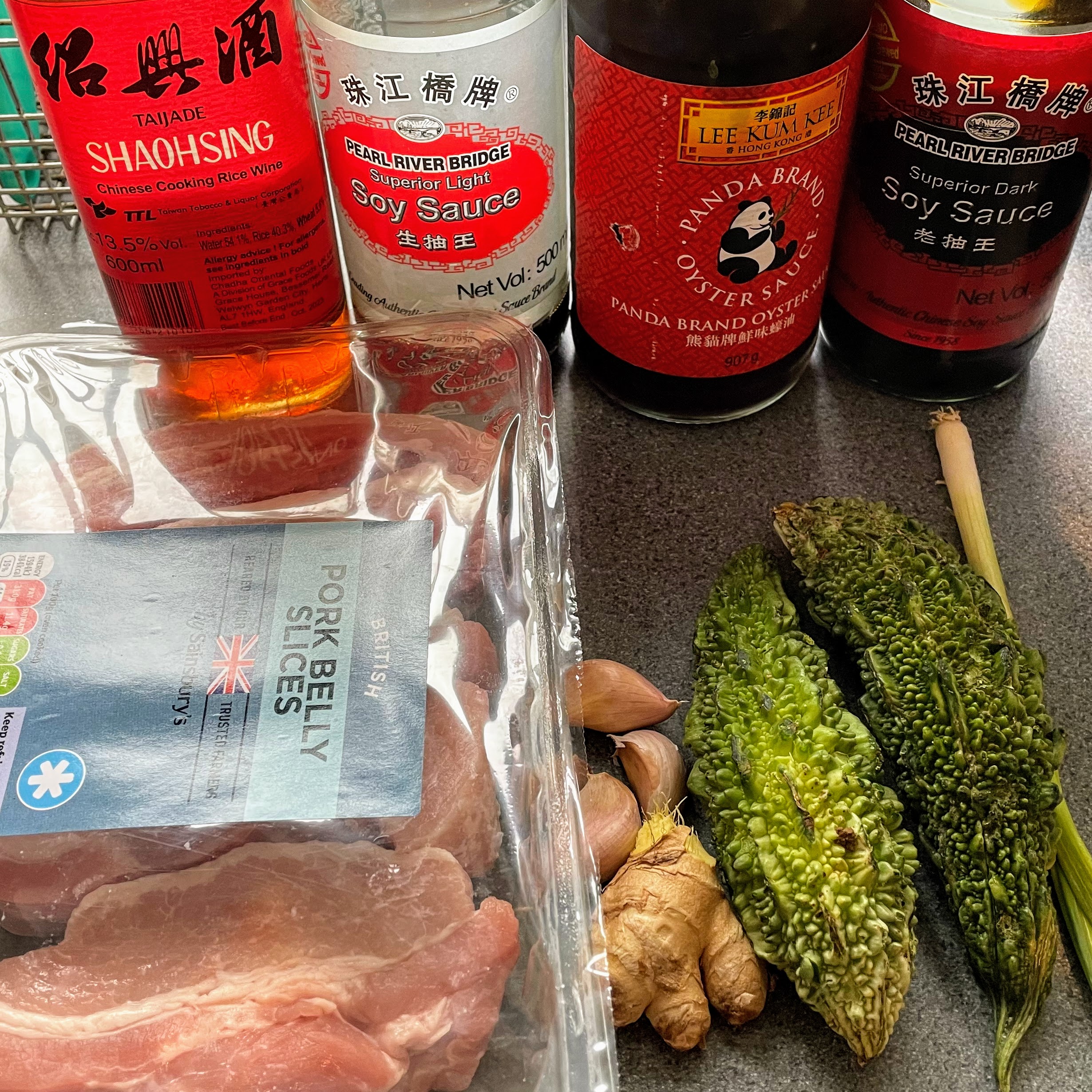 Slow-Cooked Pork Belly with Bitter Melon and Sweet Potato