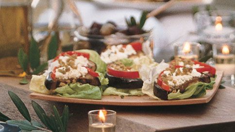 Grilled Eggplant and Bell Pepper Medley with Feta