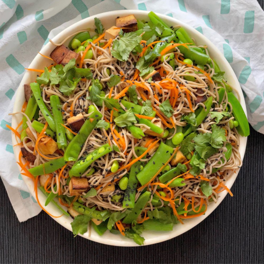 Sunshine Soba Salad with Edamame and Pineapple