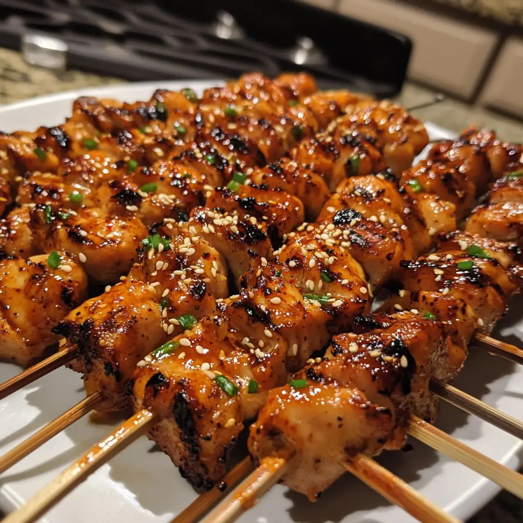 Spicy Korean BBQ Chicken Skewers