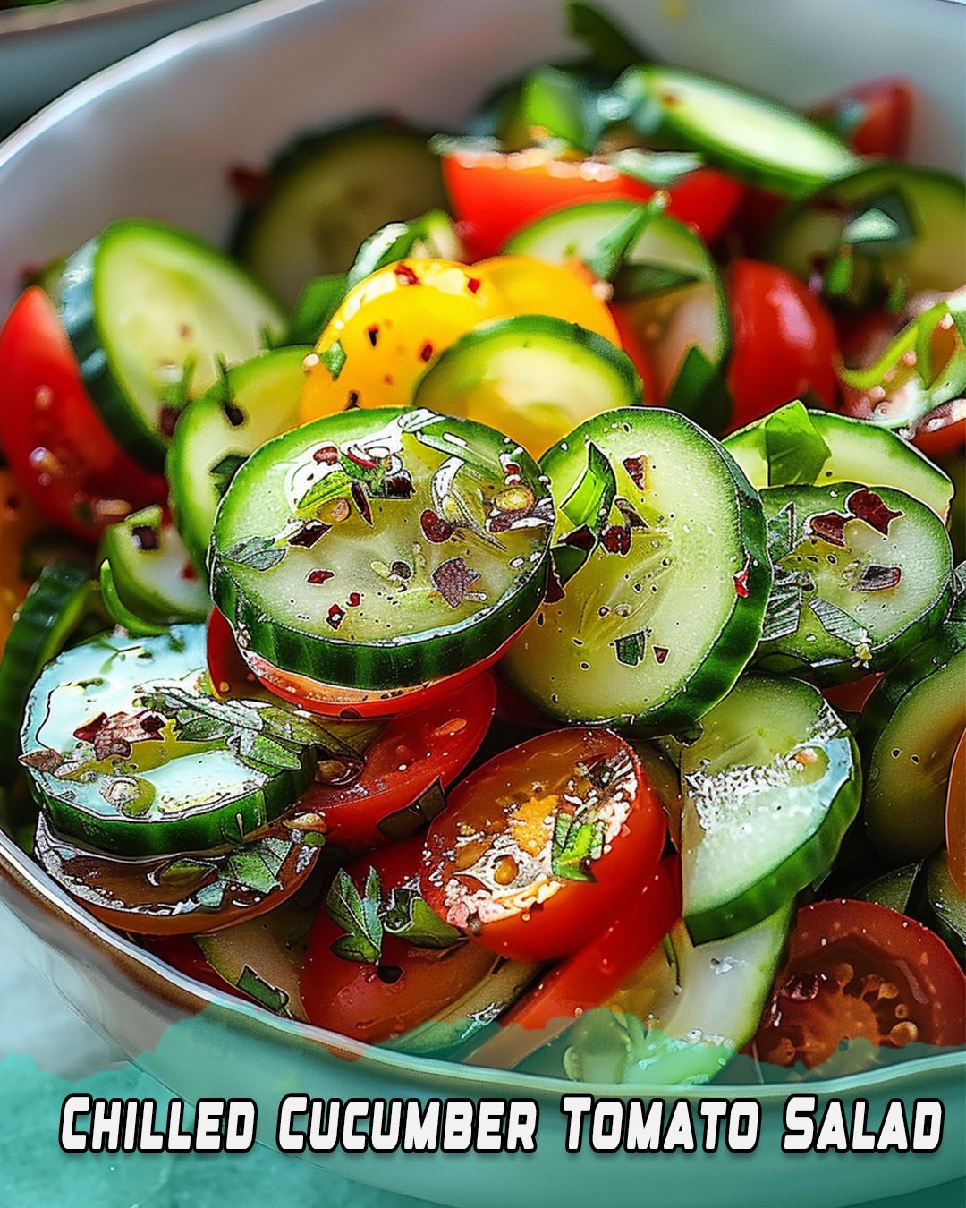 Chilled Cucumber-Tomato Salad with Aperol-Orange Vinaigrette
