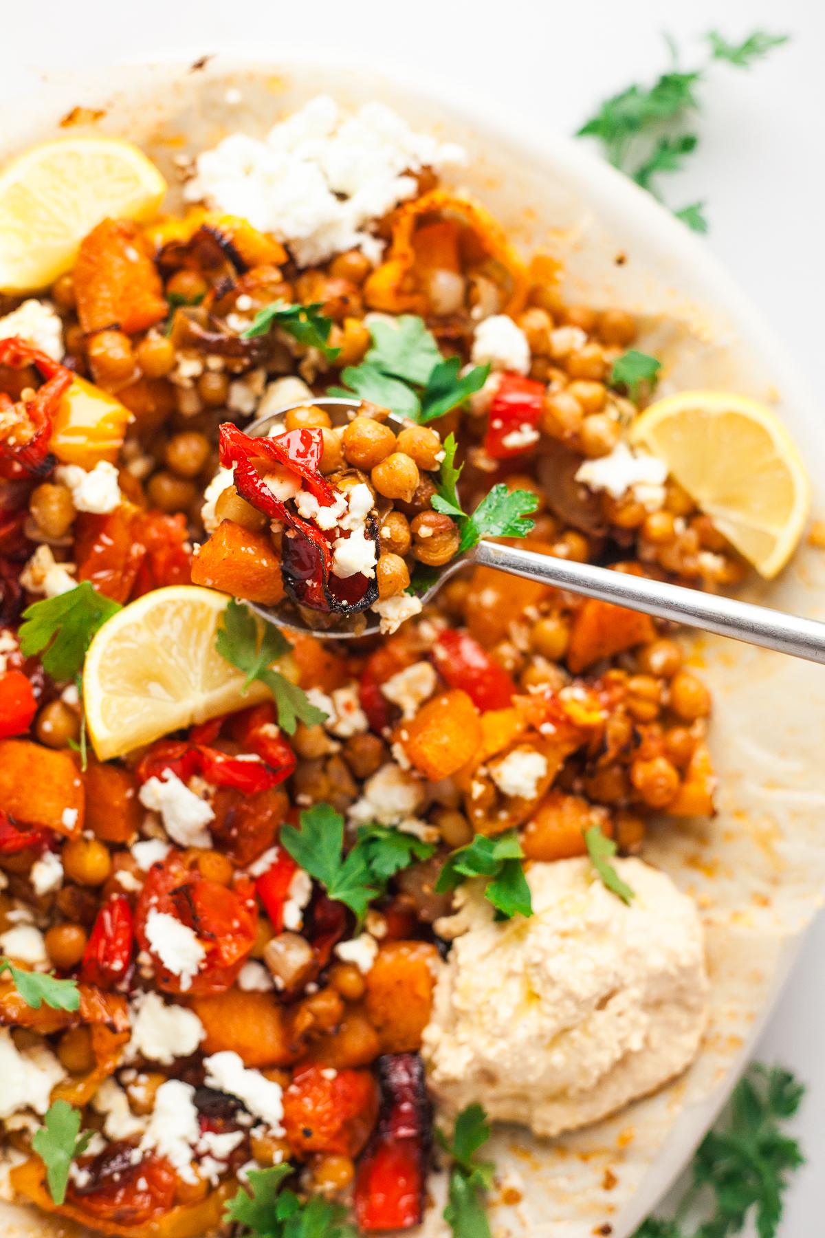 Sheet Pan Harissa-Roasted Sweet Potato and Chickpeas
