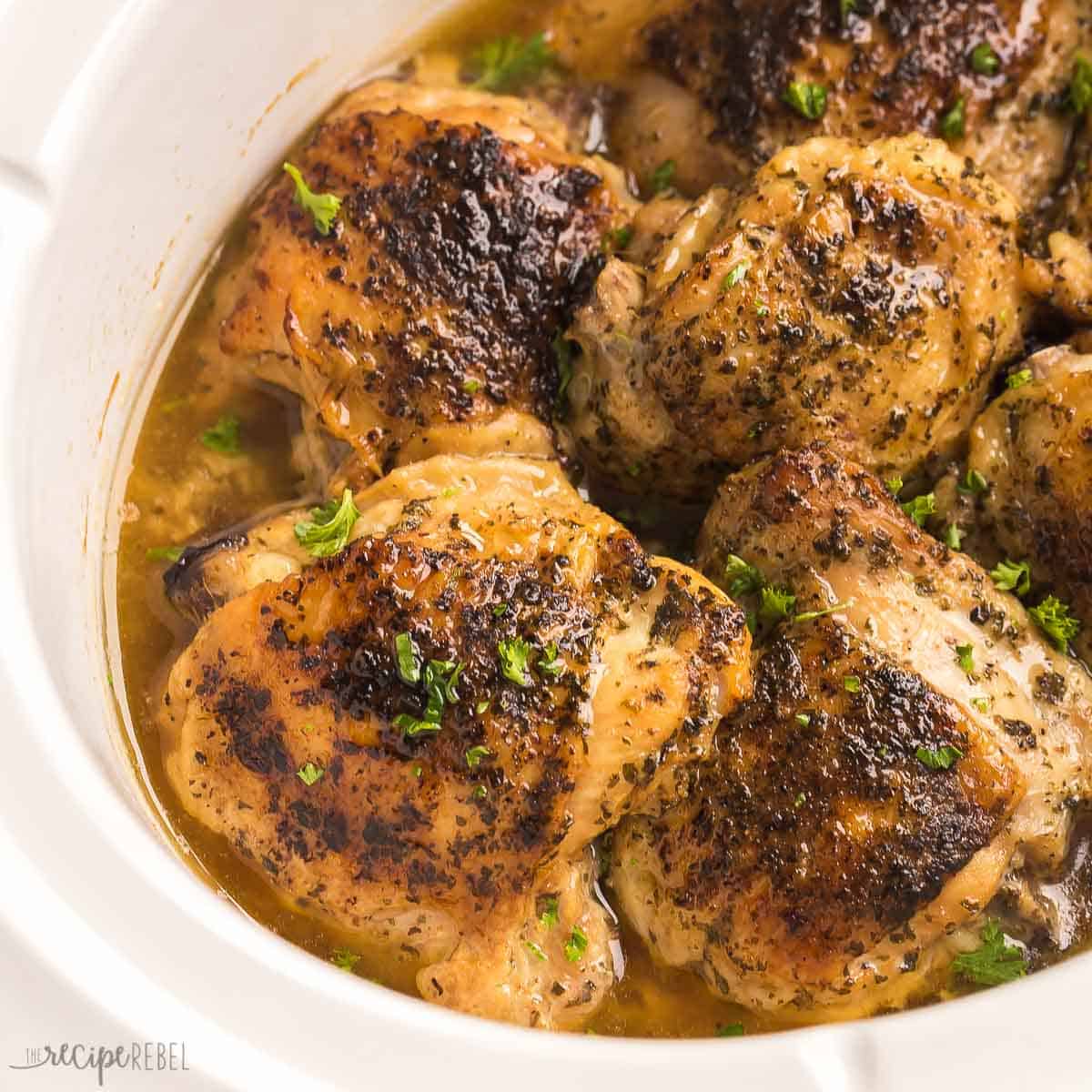Slow Cooker Herb-Crusted Chicken Thighs with Root Vegetables