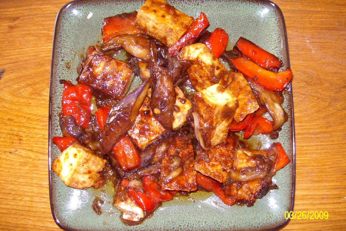 Stir-Fried Eggplant with Tofu and Sesame