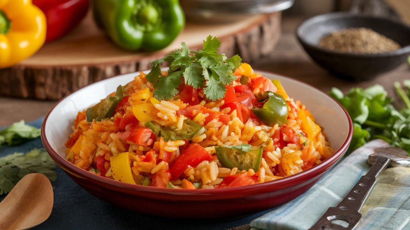 Vegetable Jollof Rice with Bell Peppers