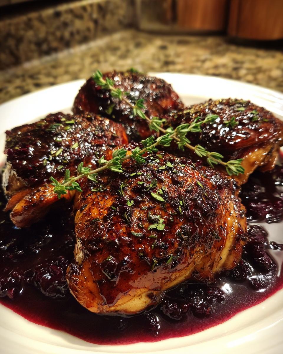 Blackberry-Glazed Chicken Thighs with Apple Compote