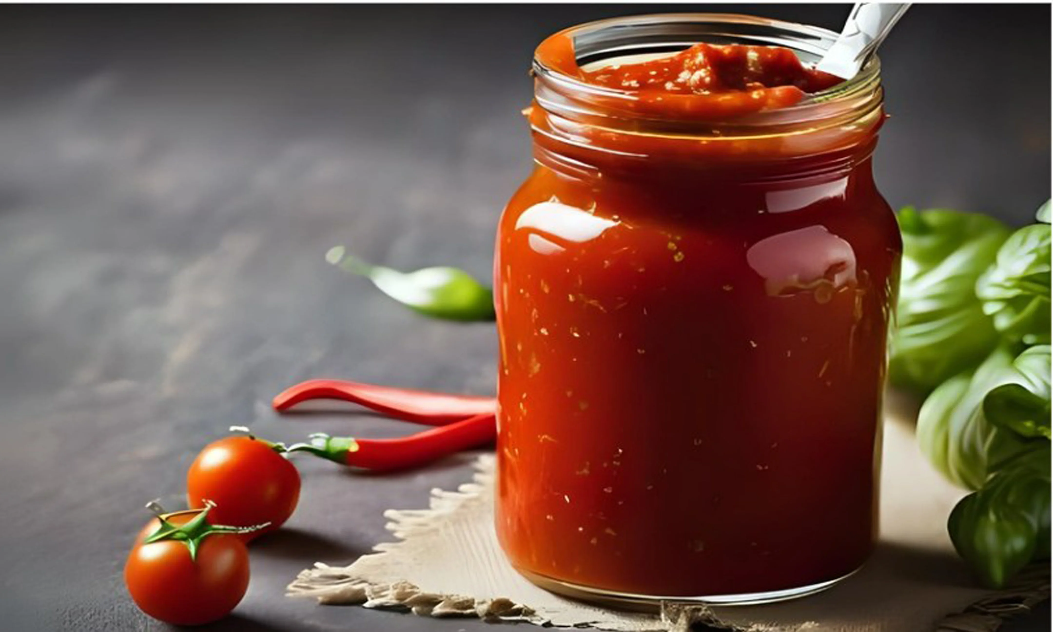 Blended Tomato-Chili Sauce with Fresh Parsley