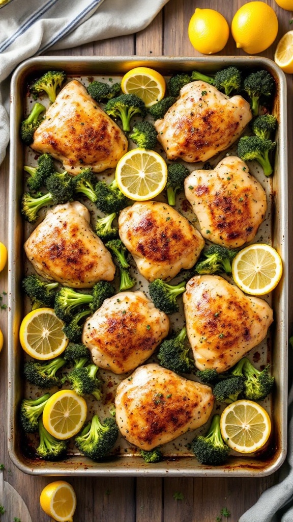 Sheet Pan Lemon-Garlic Chicken with Broccoli and Carrots