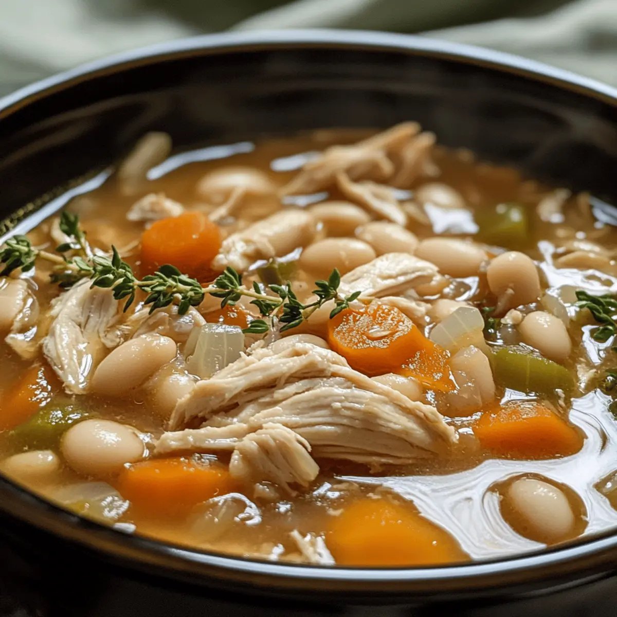 Slow-Cooked Chicken and White Bean Soup with Herbs