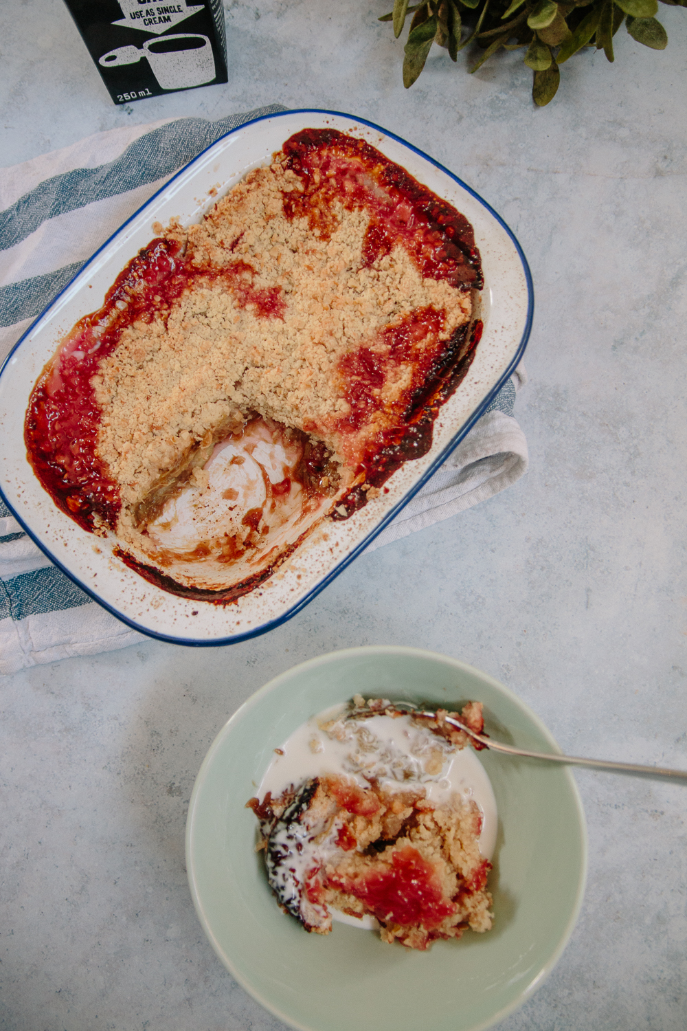 Rambutan Crumble with Coconut Cream