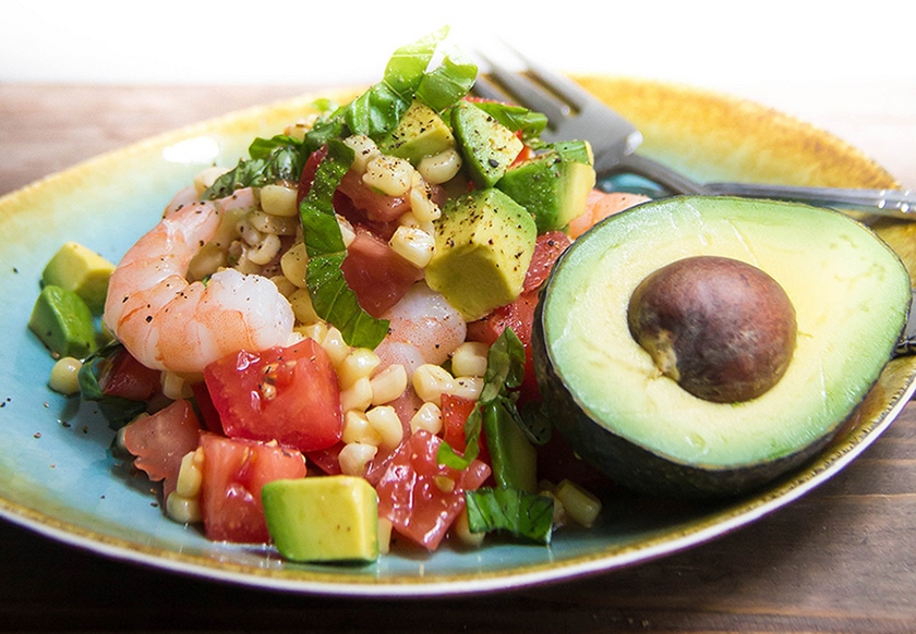 Chipotle-Spiced Shrimp with Avocado and Corn Salad