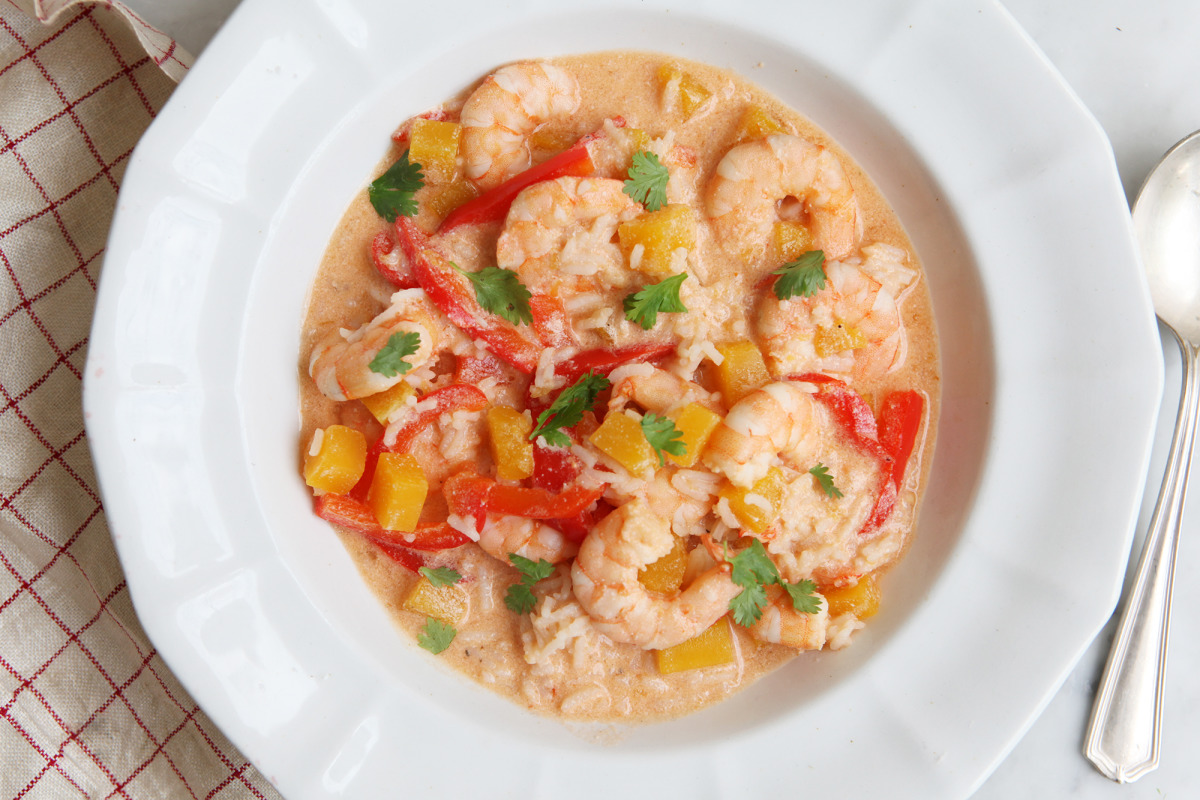Shrimp Laksa with Coconut Milk Broth