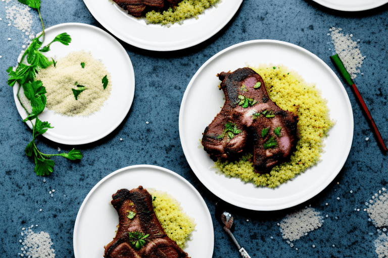 Harissa-Rubbed Lamb Chops with Minted Couscous