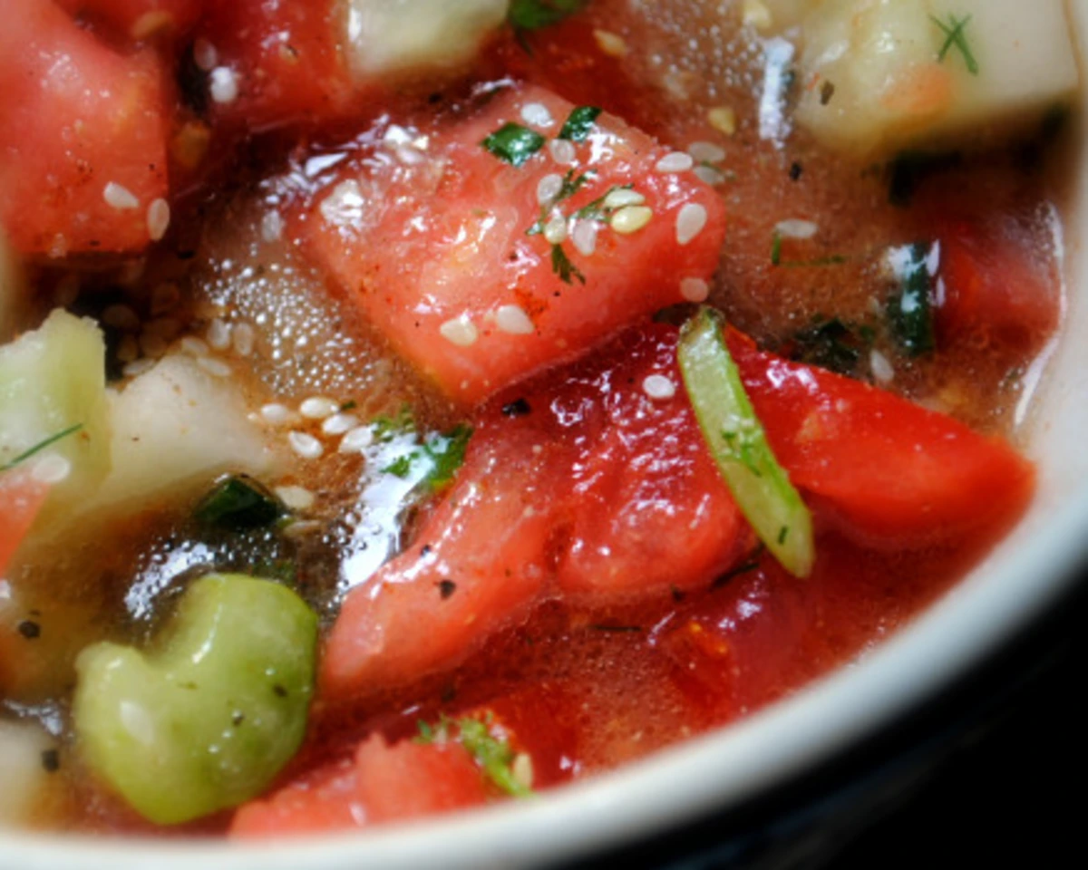 Cucumber-Tomato Salad with Za'atar Dressing