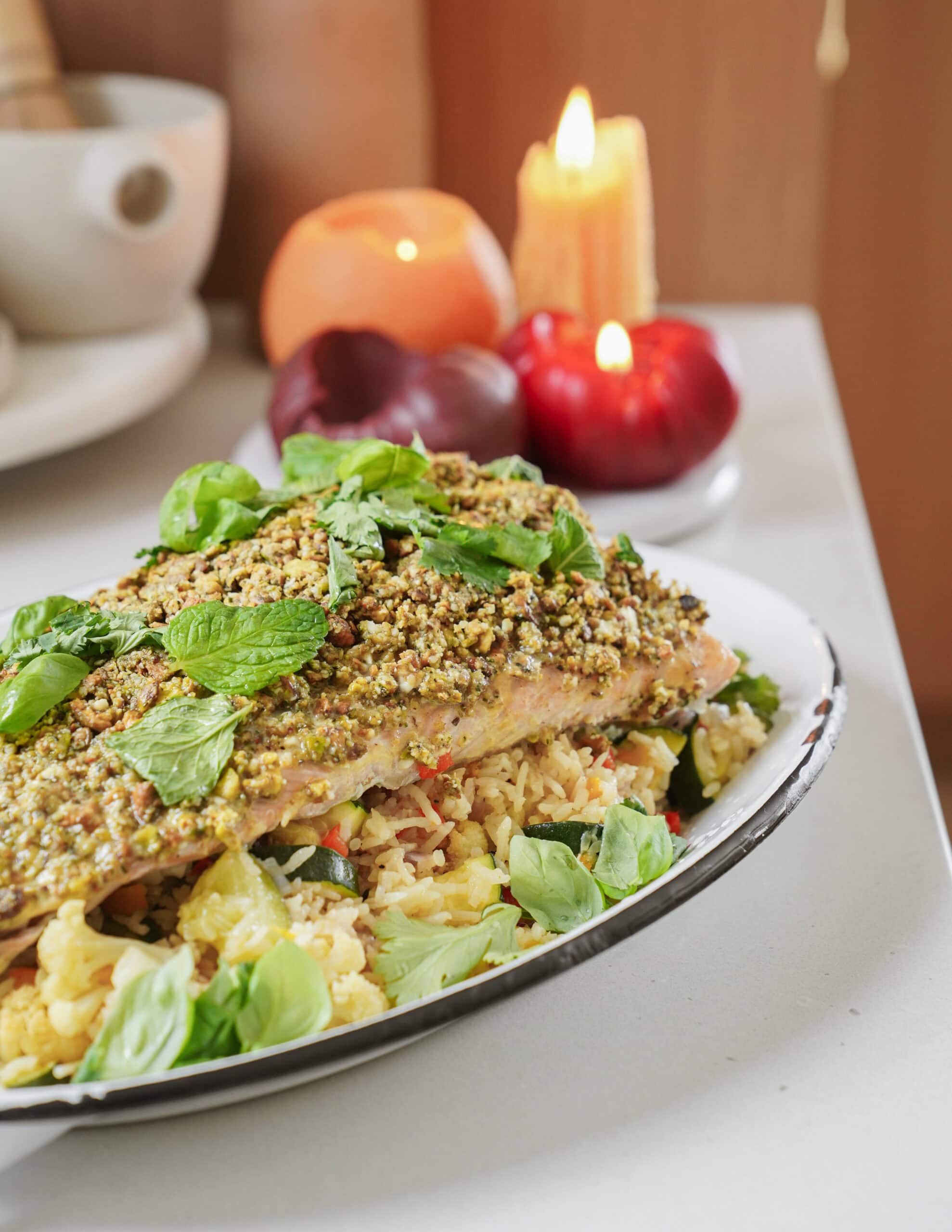 Private Server Herb-Crusted Salmon