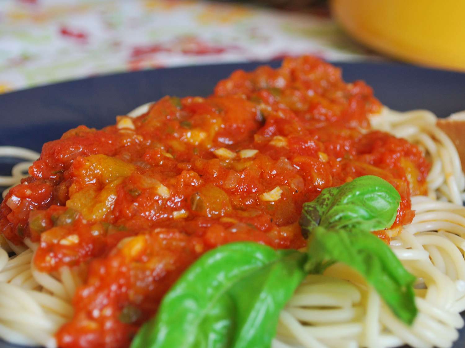 Simmered Tomato-Basil Pan Sauce with Fresh Garlic