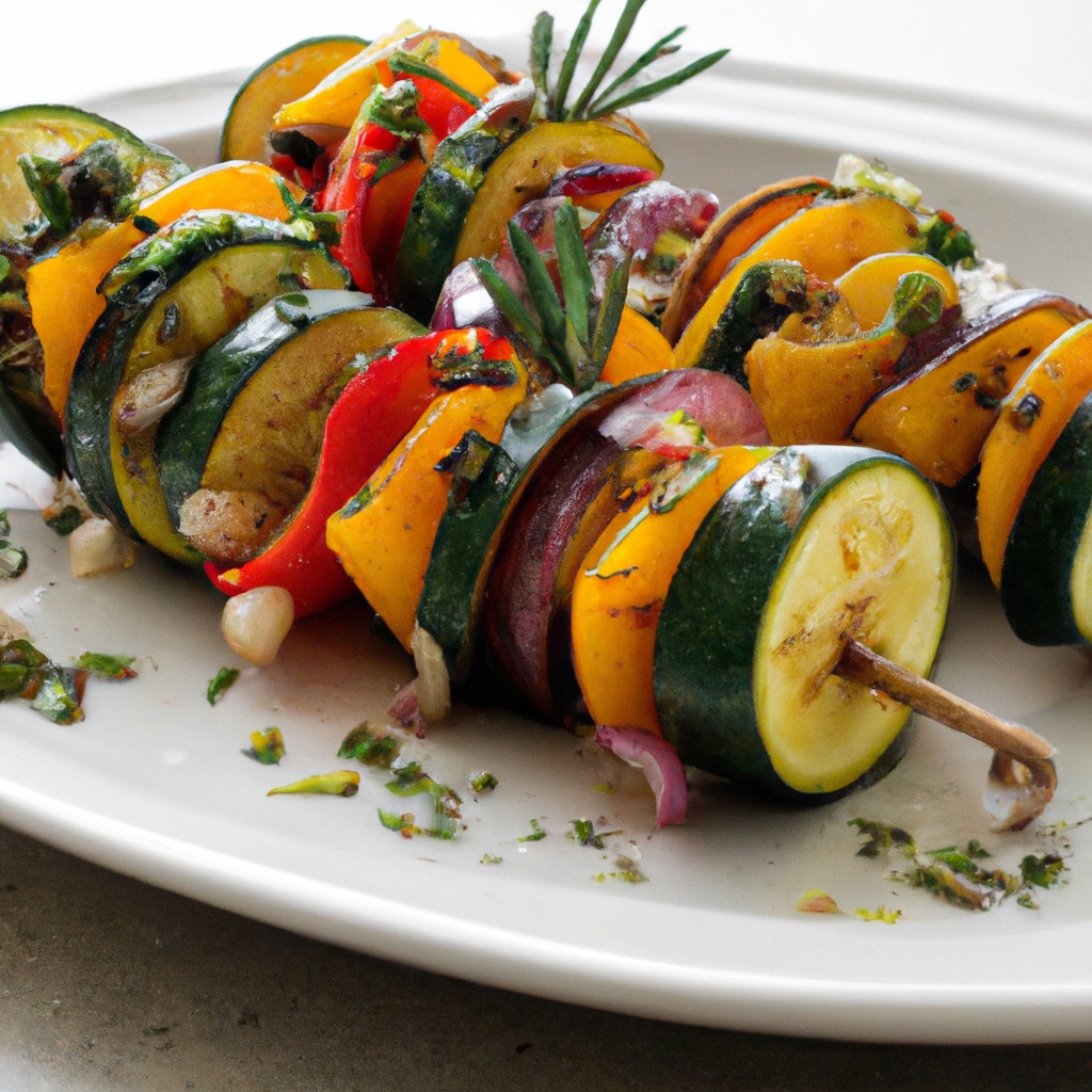 Lemon-Garlic Grilled Vegetable Skewers
