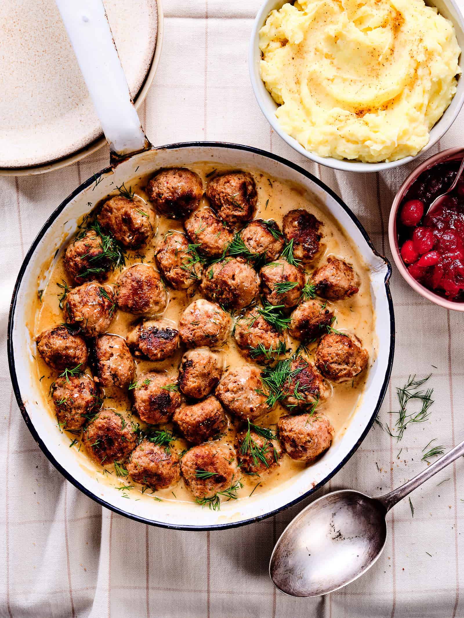 Baked Swedish Meatballs with Root Vegetable Medley